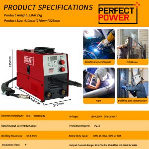 FC-120 Gasless Flux Cored Wire Welder Inverter Welding Machine With MMA