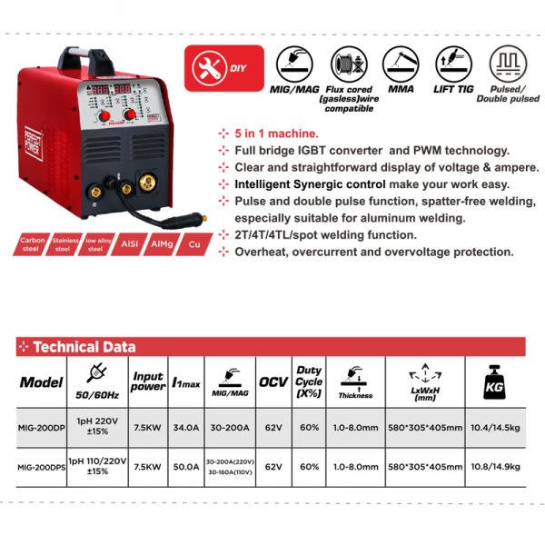 MIG-200DP Gas Gasless MIG Welder IGBT Inverter Welding Machine