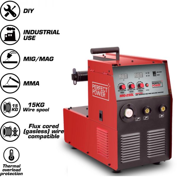 MIG-250L Gas Gasless MIG MAG IGBT Inverter Welding Machine