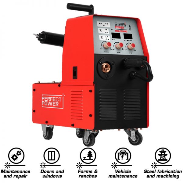 Perfect Power MIG-250PRO CO2 Gas Gasless Soldadura Welding Machine 250A Mig Welders Multi Portable MIG Mig Welding Machine