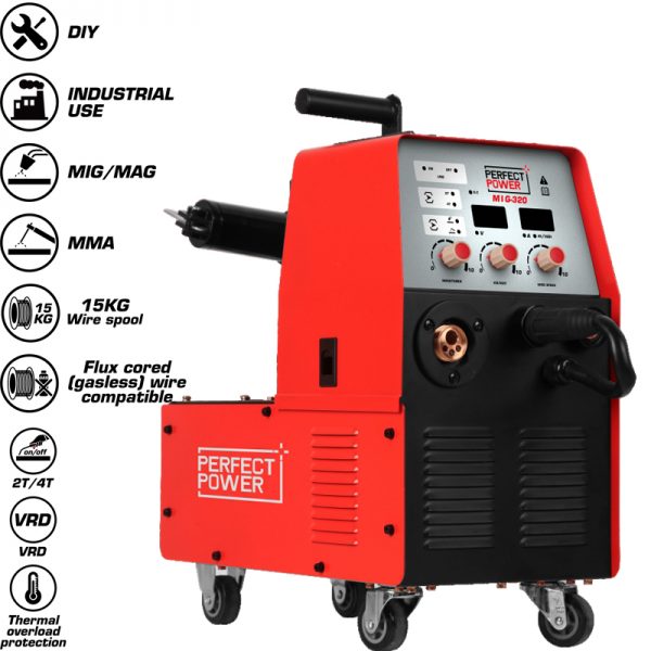 Multi 320A Mig Welding Machine MIG-320 Portable MIG MAG TIG MMA Inverter CO2 Gas Gasless Soldadura Welding Machine Mig Welders