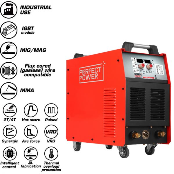 Perfect Power MIG-350P.PRO Double Pulse MIG Welder Mig Welding 500A IGBT Gas Gasless Co2 Mig Mag Aluminium Welding Machine