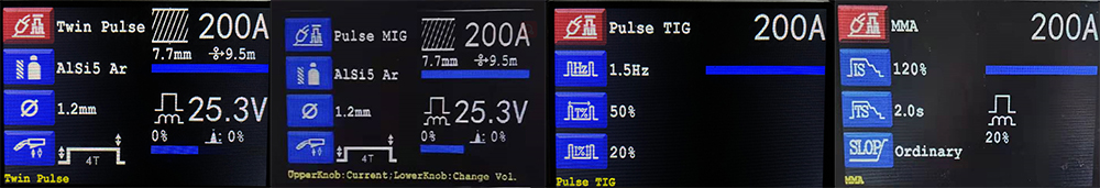 3.5 inch LCD screen visual operation panel Double Pulsed MIG MAG machine MIG 200DPLUS MIG WELDER