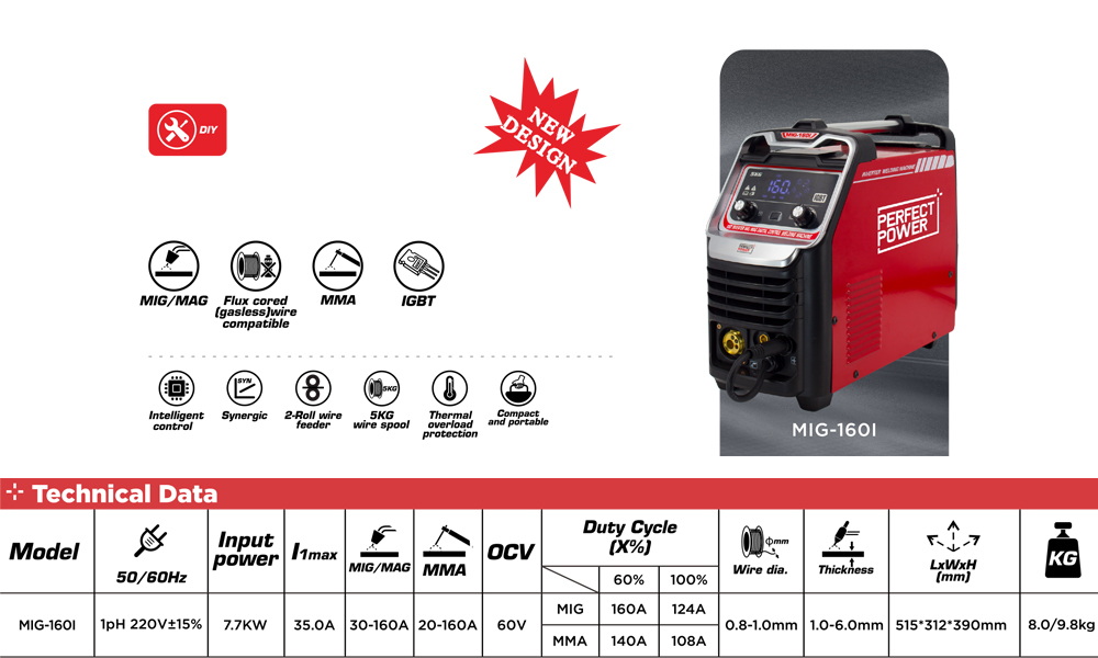 3 in 1 MMA/MIG/ FLUX CORED Combo Welder 160 Amp Welding Machine with IGBT Inverter