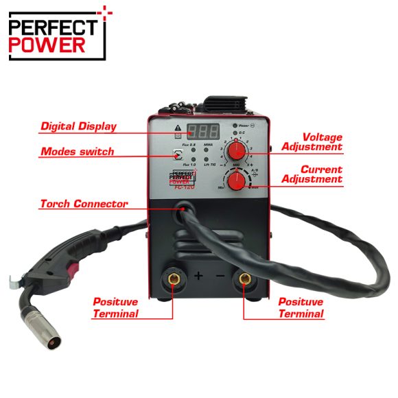 FLUX CORED MMA FC 120 Gasless Flux Cored Wire Inverter Welding Machine With MMA 4 1 580x580