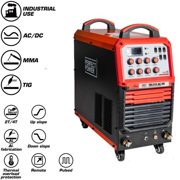 TIG 315 AC DC IGBT Inverter TIG AC DC Welding Machine 580x580